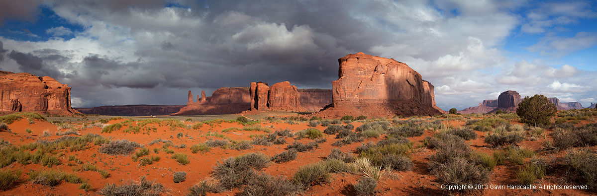 Panorama of Monument Valley during Stormy weather