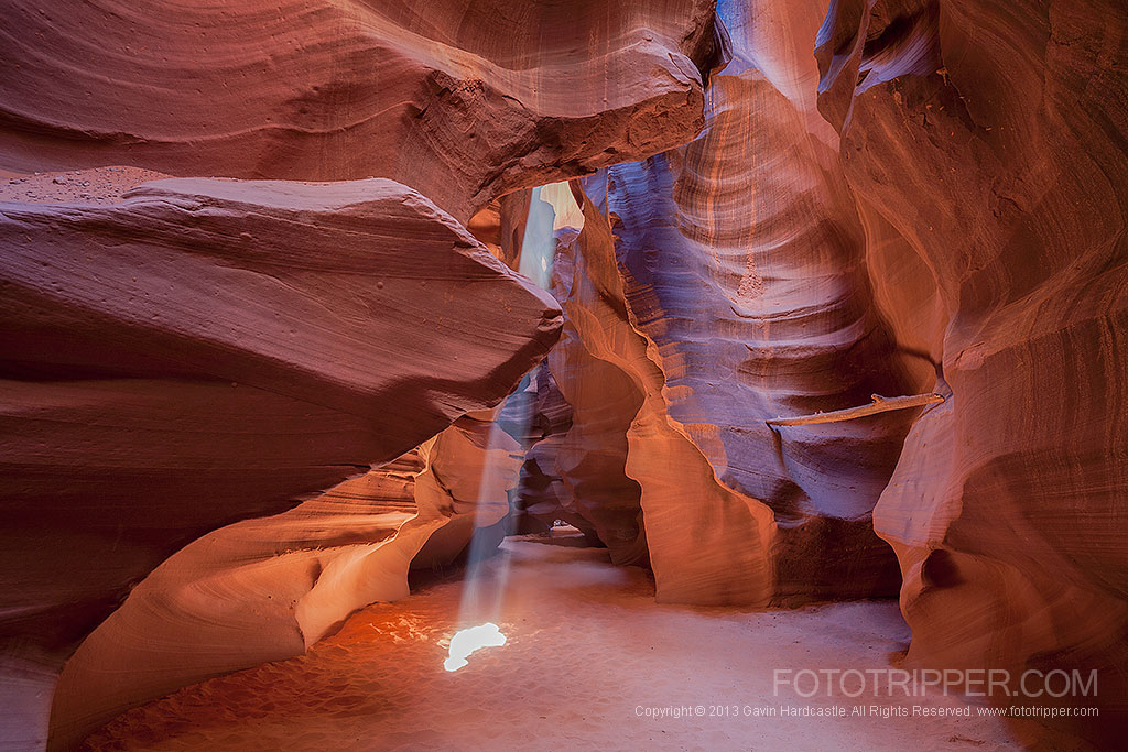 Fading Light Rays in Antelope Canyon