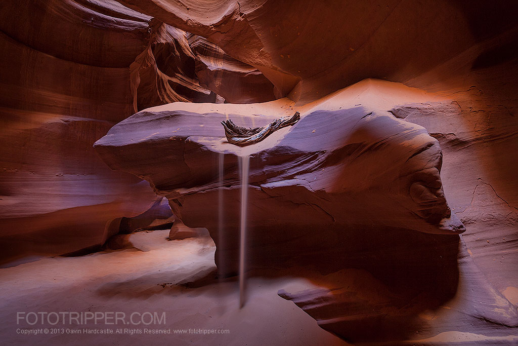 Falliong sand in Antelope Canyon Photography Guide