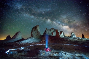 Astrophotography at the Trona Pinnacles