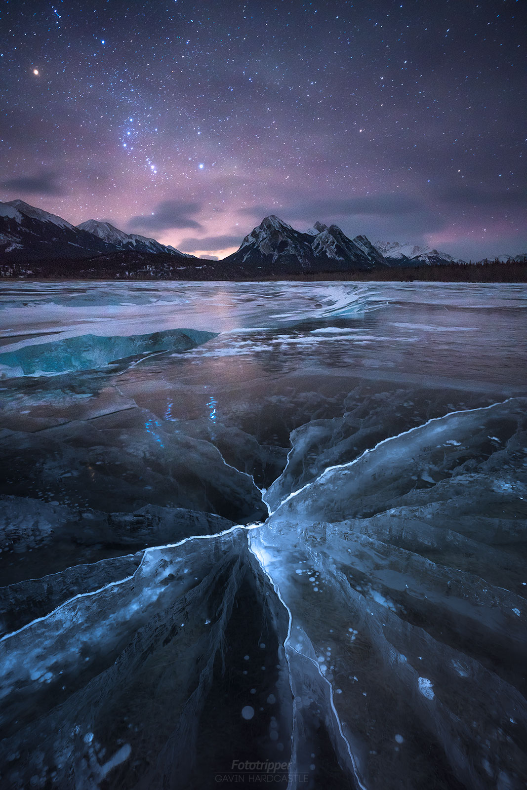 Abraham Lake Ice Cracks - 'Hairline Fracture' by Gavin Hardcastle