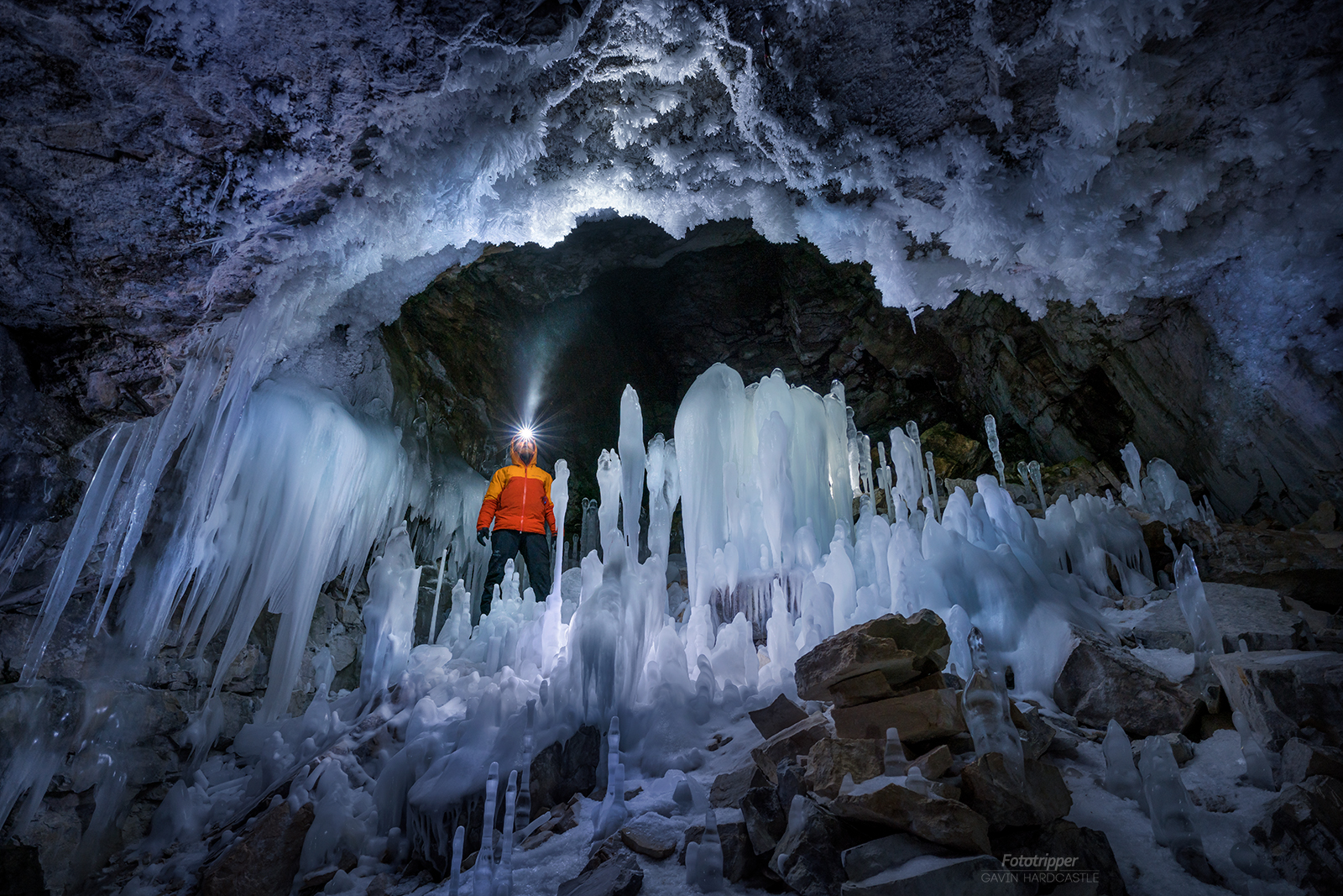 The light in the dark, ice cave